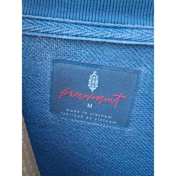 Free People Movement Metti Crewneck Sweatshirt M Dusty Teal Blue - Picture 8 of 11